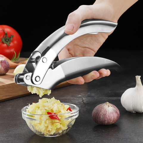 304 Stainless Steel Garlic Press, Portable Garlic Presser Mincer Chopper Crusher Slicer Grater Squeezer, Kitchen Tools ► Photo 1/6