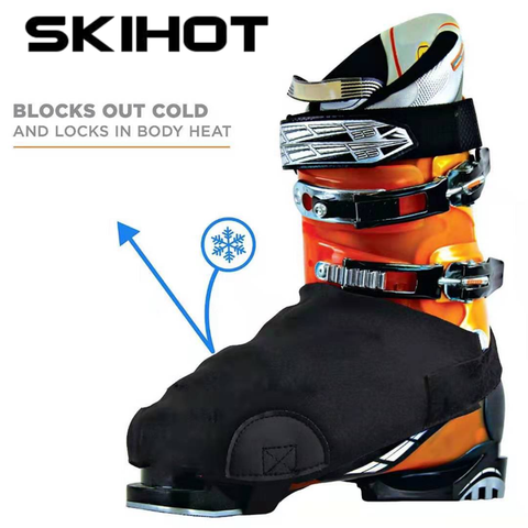 SKIHOT ouble ski shoe cover waterproof warm shoe cover black snow boot cover protection ► Photo 1/3