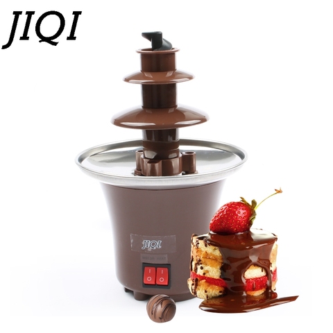 JIQI DIY 3-tier Chocolate Fountain Fondue Mini Choco waterfall machine Three Layers Children Wedding Birthday heat melts EU US ► Photo 1/6