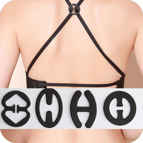 Invisible Bra Non-slip Buckle Underwear Back Shoulder Strap Cross Holders Various Shapes Accessories Clips Slide Up Down Freely ► Photo 1/6