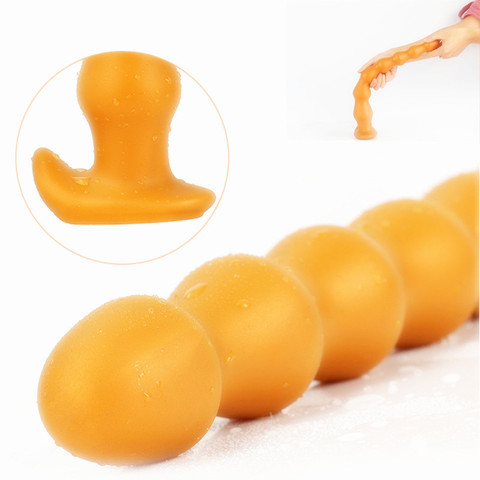 Super Long Anal Beads Liquid Silicone Big Butt Plug Prostate Massage Anal Dilator Adult Toys For Men Women Couples Sex products ► Photo 1/6