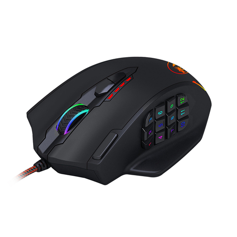 Redragon M908 RGB LED MMO Mouse Side Buttons Optical Wired Gaming Mouse 12400DPI High Precision 19 Programmable Mouse Buttons ► Photo 1/6