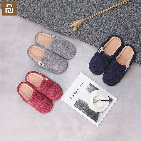 Hot Sale Youpin Upper Shu Plush Warm Cotton Slippers Couple Home Slippers Male Female  Non-Slip Floor Winter Comfortable Warmmer ► Photo 1/6