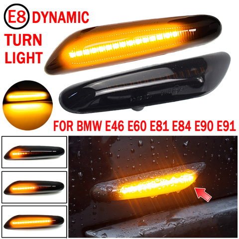 2pcs for BMW Led Dynamic Side Marker Turn Signal Light Sequential Blinker Light for E90 E91 E92 E93 E60 E87 E82 E46 Error Free ► Photo 1/6