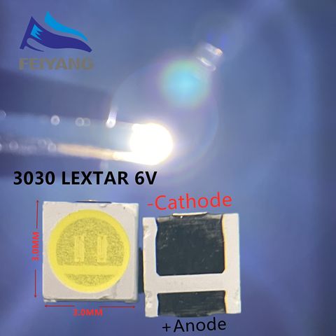 200pcs Lextar LED Backlight High Power LED 1.8W 3030 6V Cool white 150-187LM PT30W45 V1 TV Application 3030 smd led diode ► Photo 1/1