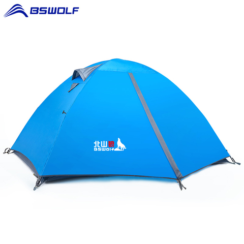 BSWOLF Camping Tent 2 Person Aluminum Pole Lightweight Tourist Tent Double Layer Portable Tent for Hiking,Travelling ► Photo 1/6