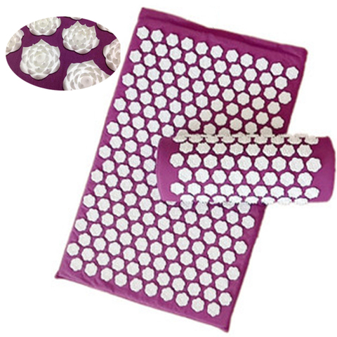 Lotus thorn acupuncture massage mat acupressure mat pillow body back massage pain relieve relax yourself Relaxation cushion bag ► Photo 1/6