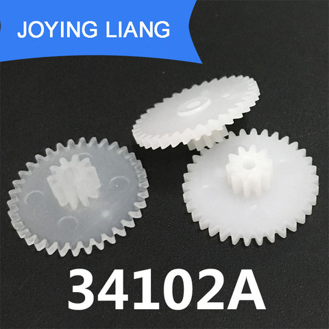 34102A 34102B 34102.5B 0.5M Plastic Spur Gear OD 18mm 34 Teeth + 10 Teeth 2mm Tight Loose Fiting Steampunk Gears 10pcs/lot ► Photo 1/3