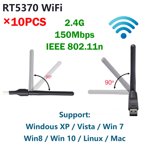[10 PCS]USB WiFi Antenna RT5370 with Ralink chip 150Mbps 2.4GHz 802.11b/g/n USB2.0 WirelessUSB Adapter 5370 WiFi polybag packin ► Photo 1/6