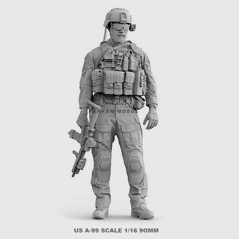 1/16 Resin Soldier Figure Kits U.S. Navy SEALs Resin Soldiers  Colorless And Self-assembled A-99 ► Photo 1/1