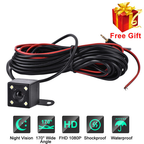 5 PIN Full HD Car Rear View Camera With Light 170 Degree LED Night Vision Viewing Angle Front Rearview Camera Reverse ► Photo 1/6