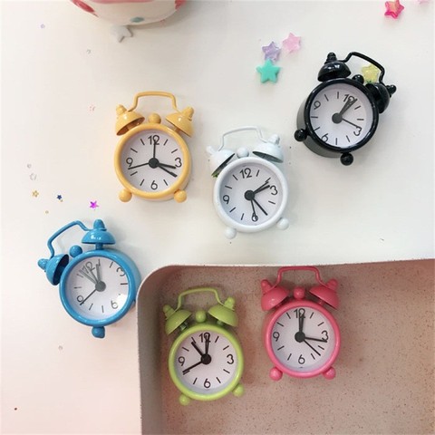 2022 Mini Alarm Clock Electronic Round Number Double Bell Table Digital Quartz Clock Home Decoration Retro Portable Cute Durable ► Photo 1/6