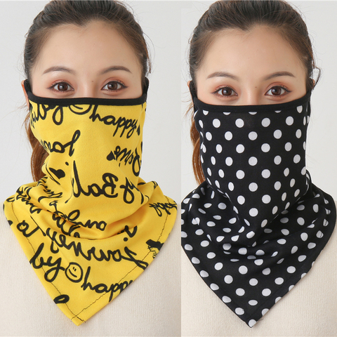 Women Print Face Scarf Winter Spring Mask Female Bandana Designer Warm Foulard Cotton Soft Neck Scarves Ring Wraps Cover 2022 ► Photo 1/6