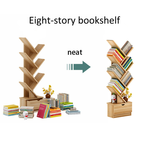 Eight-Layer Bookshelf Floor Simple Shelf Space Saving Bookcase Storage Rack Children's Picture Book Shelf ► Photo 1/5
