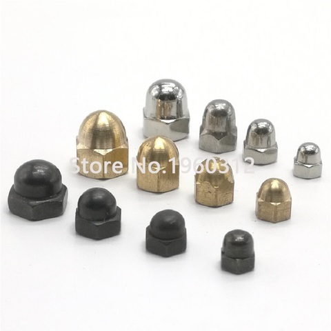 2-20pcs DIN1587 brass steel with black stainless steel Acorn Nuts M3 M4 M5 M6 M8 M10 M12 Cap Nut Acorn Dome Head Hex Nuts ► Photo 1/4