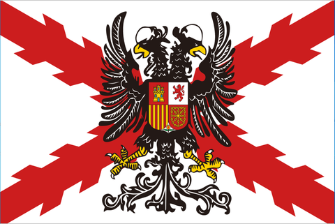 Spanish Empire Cross of Burgundy Flag  1506  Cross of Burgundy with emblem 3 x 5 FT 90 x 150 cm Spain Banners ► Photo 1/1