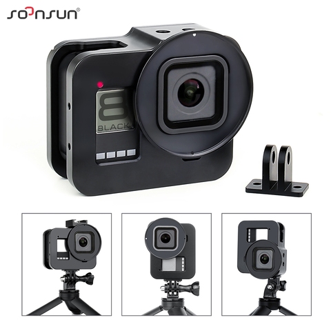 SOONSUN Aluminum Alloy Multi-angle Shooting Cage Protective Frame Case Mount with 52mm UV Lens Filter for GoPro Hero 8 Black ► Photo 1/6