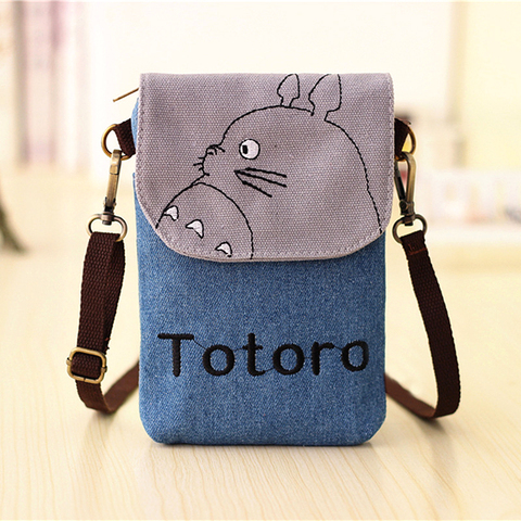 High quality Denim Coin Purse Women Shoulder Bag Lovely Handbag Cartoon Totoro Children Messenger Bag Mobile phone Passport Bags ► Photo 1/6