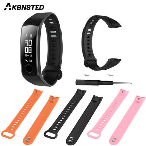 AKBNSTED For Huawei Honor Band 3 Smart Bracelet Replacement Watch Band For Honor Band 3 Colorful Soft Silicone Watch Strap ► Photo 1/6