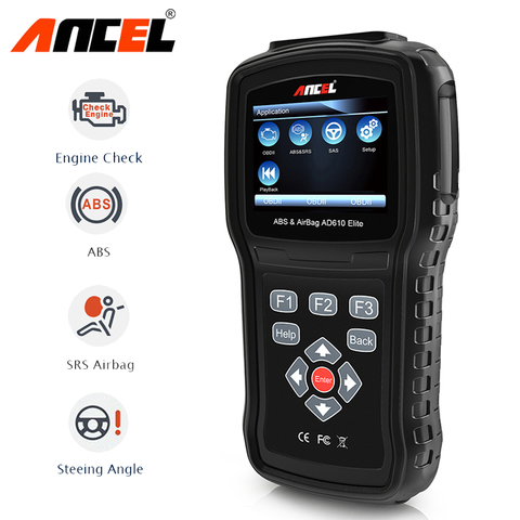 Ancel AD610 Elite Engine Check ABS SRS Airbag Air Bag SAS Reset Crash Data Automotive Scanner Car Diagnostic Tool OBD2 Scanner ► Photo 1/6