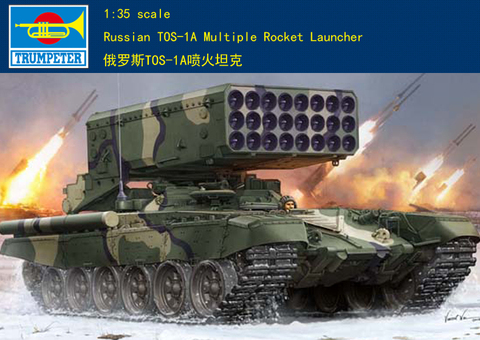 Trumpeter model 05582 1/35 RUSSIAN TOS-1A MULTIPLE ROCKET LAUNCHER plastic model kit instock ► Photo 1/1