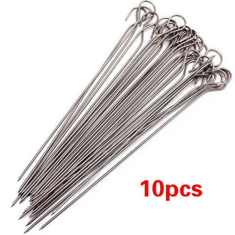 10pcs Stainless Steel BBQ Needle meat goose Round Roast Skewers Stick Barbeque Skewers Kitchen Utensils Outdoor Picnic barbeque ► Photo 1/6