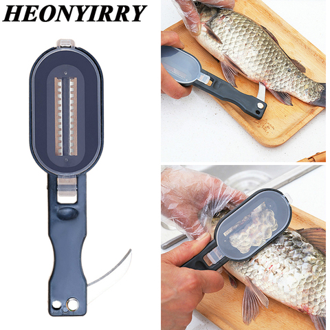Fish Skin Brush Fast Remove Fish Scale Scraper Planer Tool Fish Scaler Fishing Knife Cleaning Tools Kitchen Cooking Accessorie ► Photo 1/6