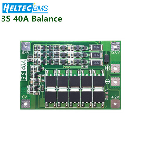 BMS 3S 40A  With Balance 11.1V 12.6V 18650 BMS Lifepo4 Lithium battery protection board/BMS board For Drill Motor ► Photo 1/2