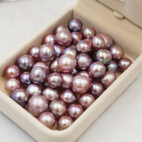 1pc Natural freshwater pearls glare near round rare demon purple pearls used in jewelry making DIY necklace bracelet accessories ► Photo 1/6