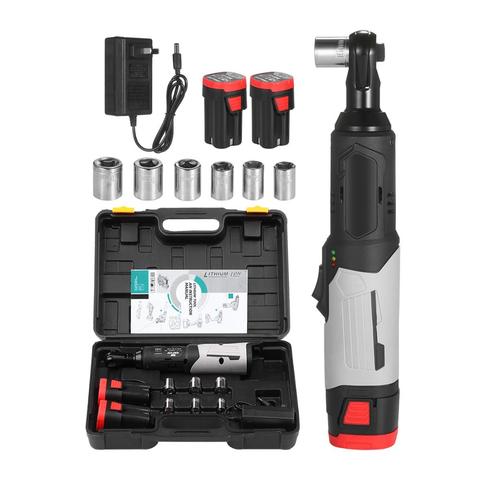 3/8inch Electric Ratchet Wrench 18V Power Cordless Ratchet Wrench 80N.M 240RPM Kit Set Hand Tool with 2 Pack Lithium-Ion Battery ► Photo 1/6