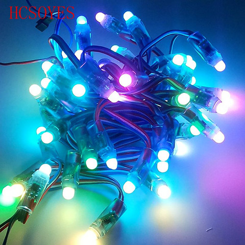 5v 12mm led ws2811 pixel module 50 node/string digital rgb full color waterproof ip68 led string for letters sign ► Photo 1/5