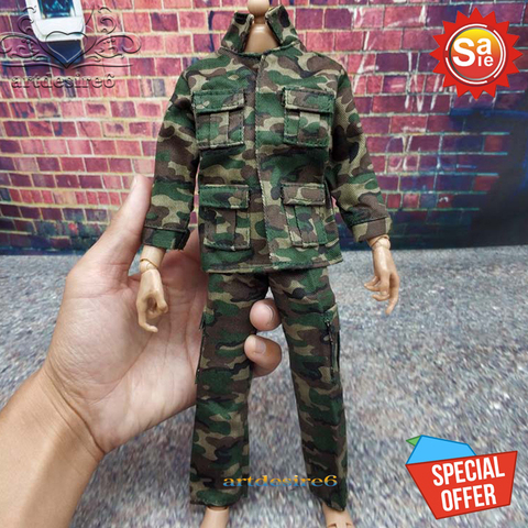 1/6 Scale Action Figure accessories Jungle Camouflage Combat Uniforms Military Clothes suit For 12inch Male Hottoys Doll Figure ► Photo 1/6
