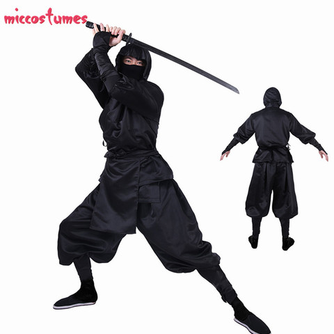 Ninja Cosplay Japanese Ninja Bushido Cosplay Costume for Adults with Hood and socks Halloween Costumes for Men ► Photo 1/4