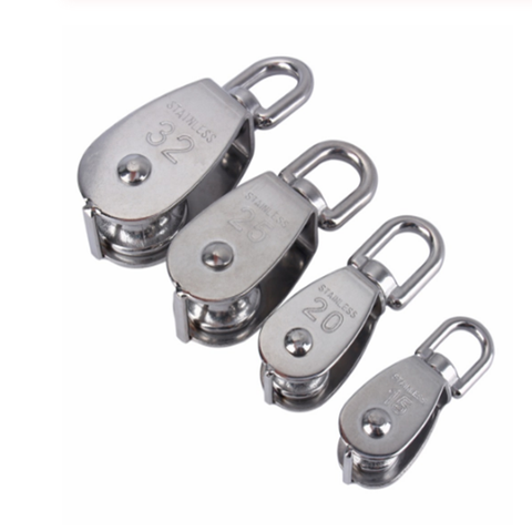 Stainless Steel Pulley M15/M20 M25 M32 M50 Single Wheel Swivel Lifting Rope Pulley Set  Lifting Wheel Tools ► Photo 1/2