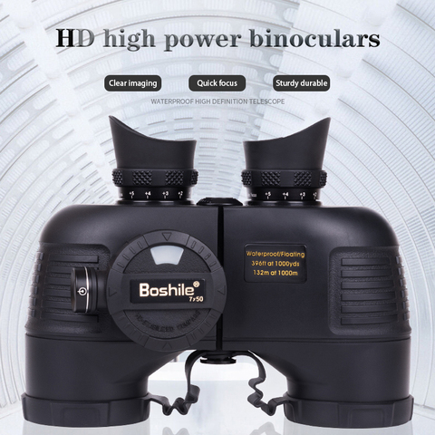 Military Nautical Binoculars 7X50 HD High Power Compass Telescope Waterproof Low Light Bight Vision Outdoor Hunting Binoculars ► Photo 1/6