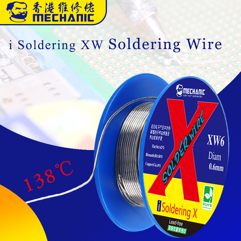 MECHANIC Lead-Free Soldering Solder Wire 0.5/0.6mm 40g Low Temperature 138 Degree Welding Tin Wire for iPhone X/XS/XR/Xs MAX ► Photo 1/6