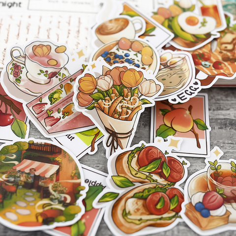 22pcs cute Photograph by hand cute hand-painted Ins sticker mobile phone diy photo album beautiful food decoration ► Photo 1/4