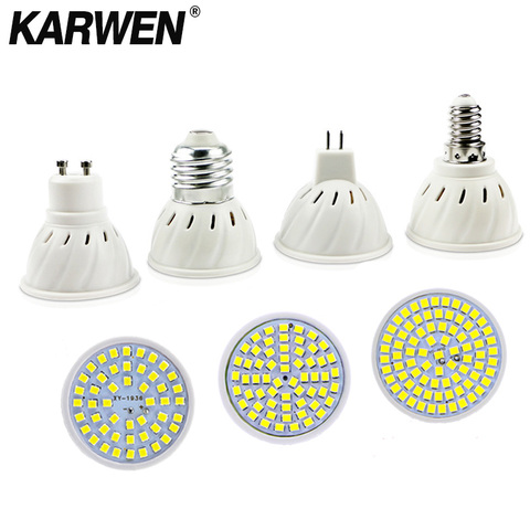 KARWEN  MR16 GU10 E27 E14 Lampada LED Bulb 220V 240V Bombillas LED Lamp 48 60 80 LED Spotlight 2835 SMD Lampara light ► Photo 1/6