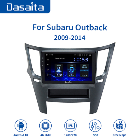 Dasaita Car 1 din GPS Radio Android 10.0 TDA7850 for Subaru Legacy Outback 2009 2010 2011 2012 2013 2014 USB MP3 9