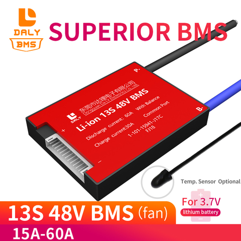 18650 13S BMS 48V 30ah 40ah 50ah 60ah Lithium Polymer Battery 3.7v Cell Pcb Protection Balance  Temp Sensor optional for scooter ► Photo 1/6