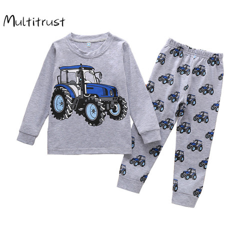 2022 Autumn Toddler Boy Clothes Long Sleeve Car Dinosaur Printed Round Neck Top+Trousers 2pcs Tracksuit Clothes ► Photo 1/6