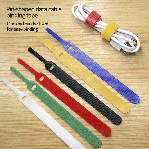 100pcs T-type Velcro Cable Tie Wire Reusable Cord Organizer Wire 15*1.2cm Colorful Computer Data Cable Power Cable Tie Straps ► Photo 1/6