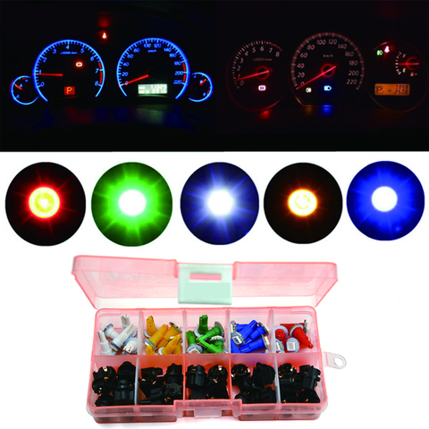 30 Sets Car Auto PC74 T5 LED Twist Socket Instrument Panel Cluster Plug Dash Light mix  Bulb Green Red Blue White yellow ► Photo 1/6