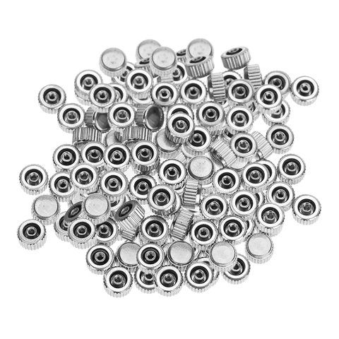 100pcs Watch Crowns For Quartz Watch Repairs Replace Watch Part Silver Tone ► Photo 1/6