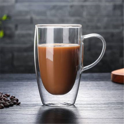 Double Wall Glass Coffee Tea Cups Heat Resistant Double Wall Coffee Mugs Transparent Lemon Mug Water Drink Cup ► Photo 1/6