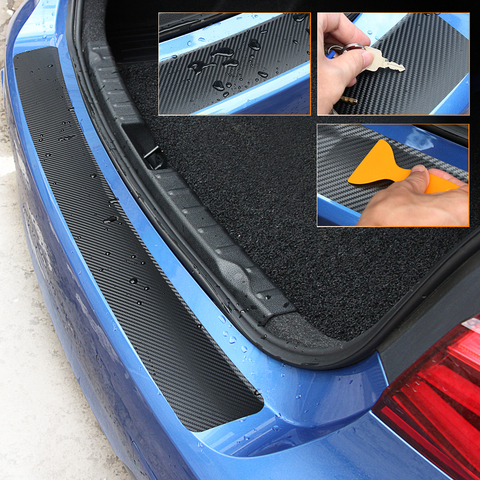 Car Trunk Door Sill Plate Rear Bumper Guard Protector Rubber Pad Durable Protective Self-adhesive Car Rear Bumper Protector Set ► Photo 1/4