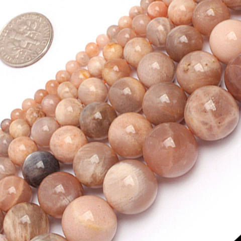 Natural Pink Sunstone Round Bead For Jewelry Making Strand 15 inch DIY Bracelet Necklace Jewelry Loose Beads ► Photo 1/6