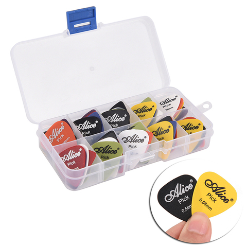 50pcs electric guitar picks mix 0.58/0.71/0.81/0.96/1.2/1.5mm thickness boxed guitar accessories ► Photo 1/6