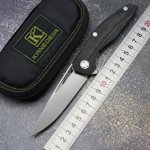 Kanedeiia Customized  F111 flipper folding knife D2 blade Mecarta handle  camping hunting fishing pocket fruit knives EDC tools ► Photo 1/6