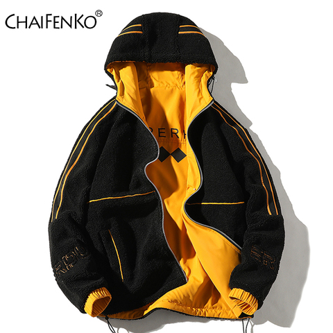 CHAIFENKO Winter Thick Warm Fleece Jacket Parkas Men Autumn New Fashion Casual Reversible Coat Mens Windproof Hooded Parkas Men ► Photo 1/6